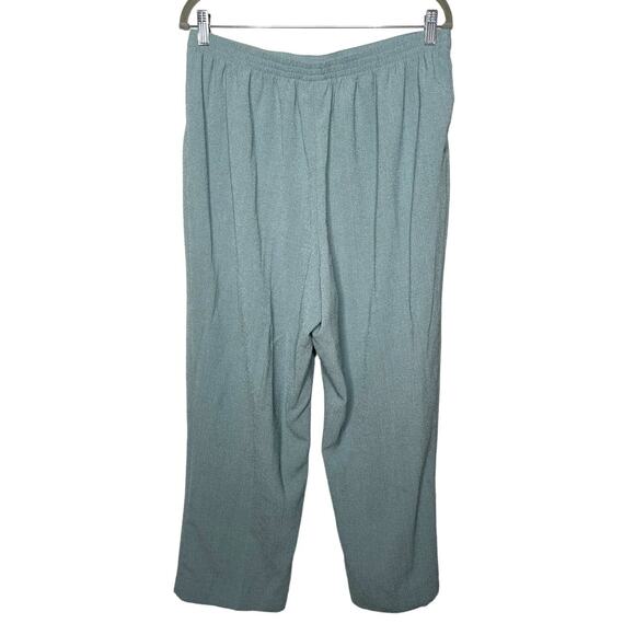 Alfred Dunner Pants Flat Front Elastic Back With Pockets Light Teal Size 16 - Picture 2 of 6